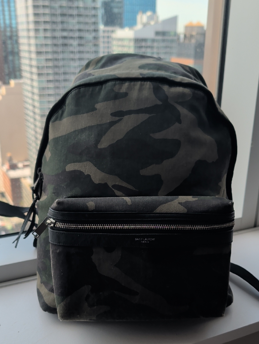 Saint Laurent Camouflage Backpack in Black and Green - Picture 1 of 10